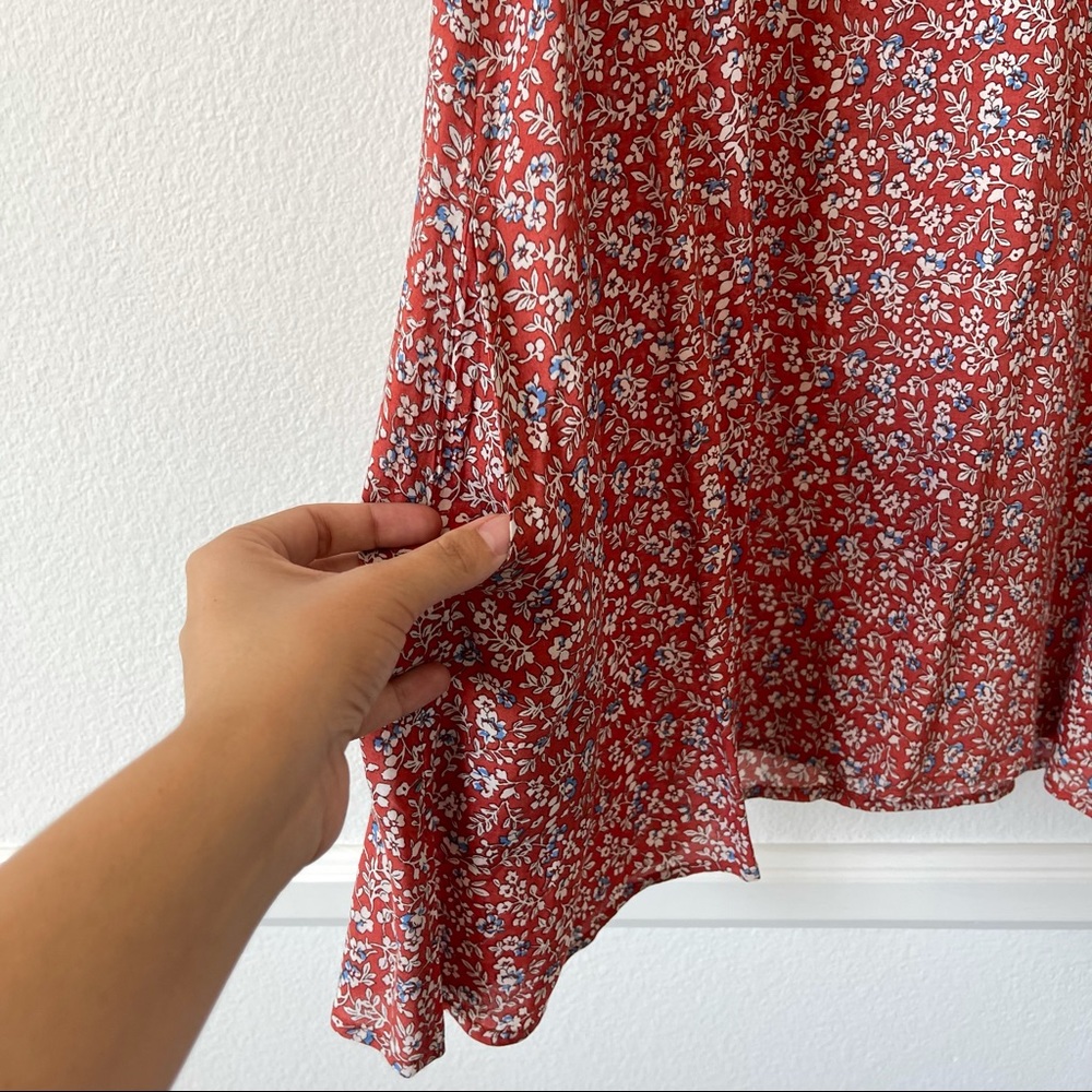 Cotton Candy LA Ruffle Floral Rust Mini Dress S - Picture 8 of 9